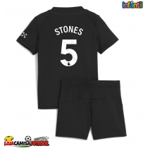 Camisa de Futebol Manchester City John Stones #5 Equipamento Secundário Infantil 2025-26 Manga Curta (+ Calças curtas)